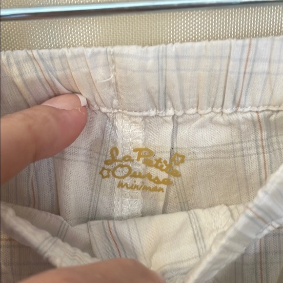 Mini Man Blue and White Textured Pant - Picture 5 of 7